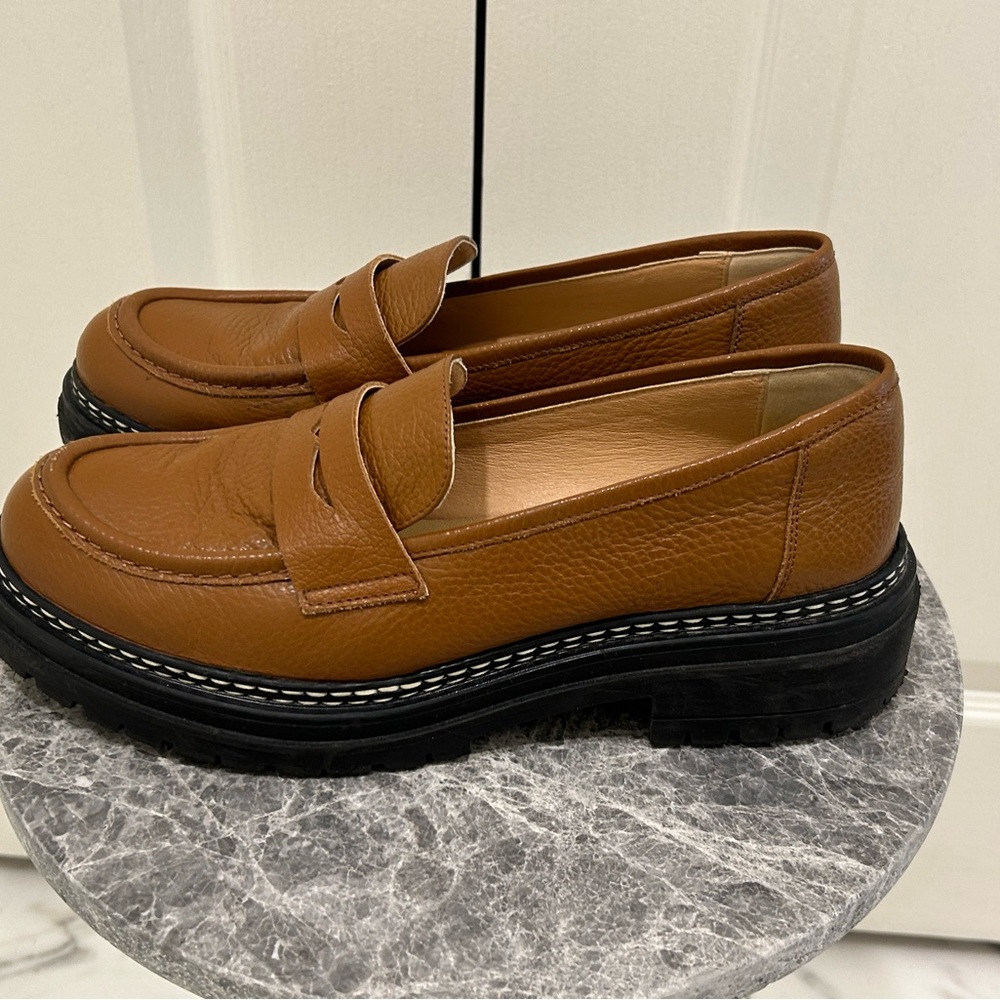 L'INTERVALLE Tan Leather Loafers size 40 / 9.5 - Picture 2 of 6